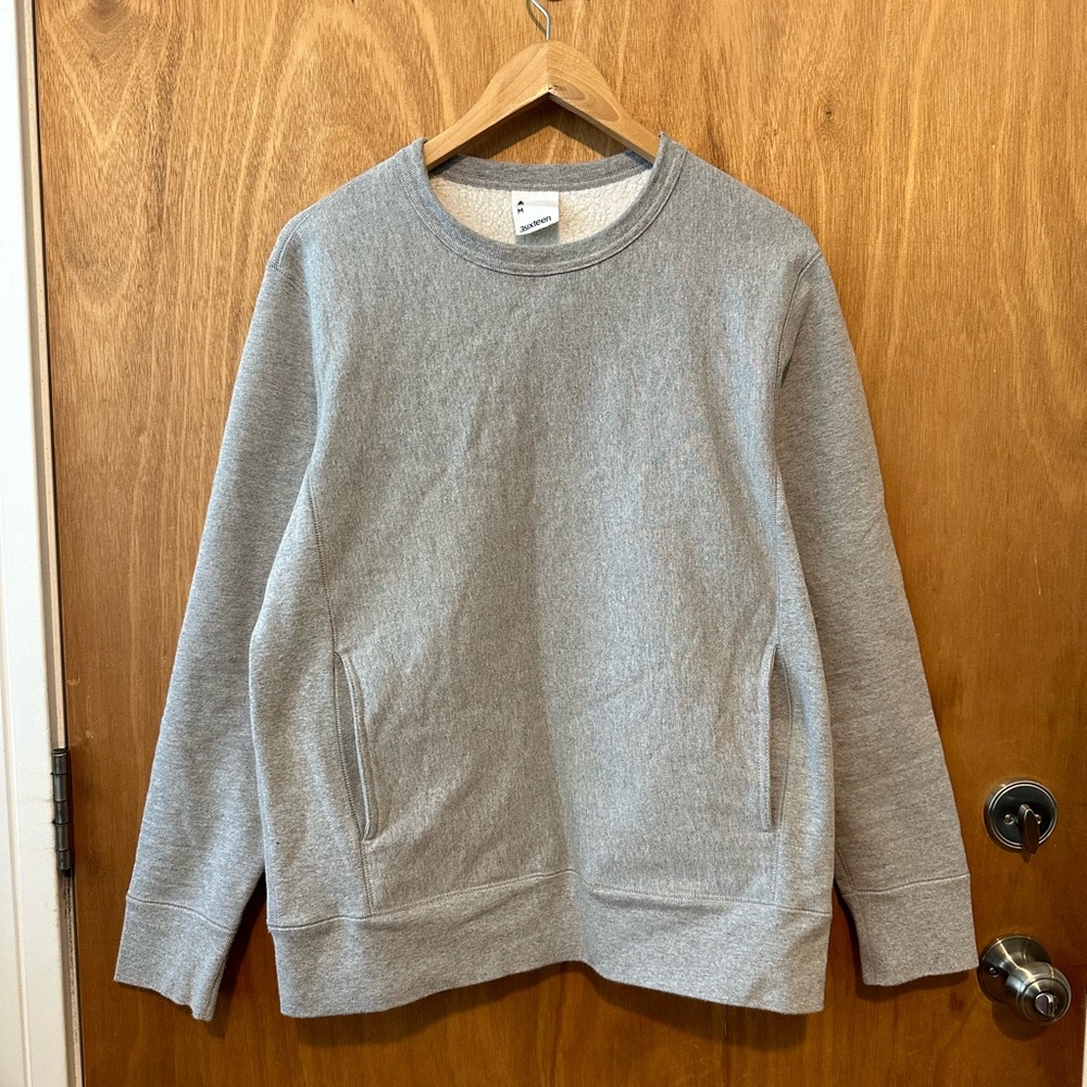 Men’s 3Sixteen Pullover Heather Grey Heavyweight Sweater Made in Canada Medium